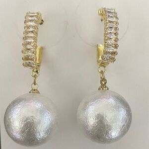 Glass & Faux Pearl Drop Earrings